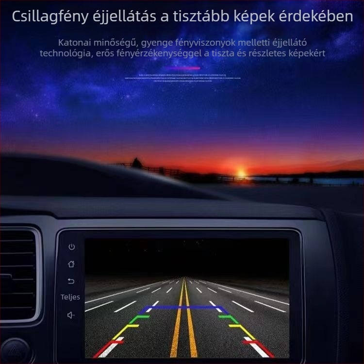Univerzális autó hátsó kamera CCD, éjjellátás, széles látószög, 12V