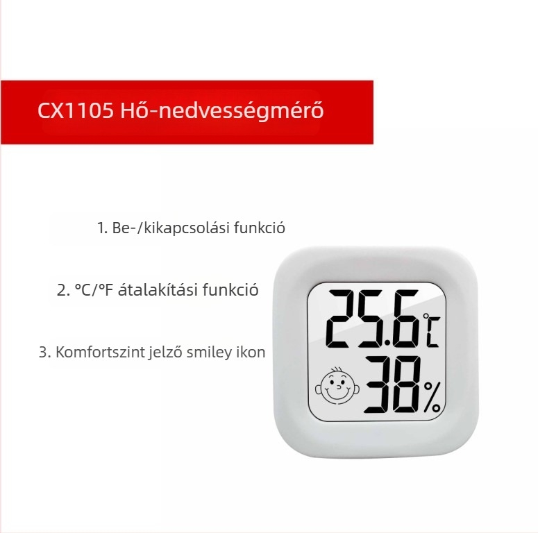 Mini hőmérséklet- és páratartalom-ellenőrző Bluetooth-adatrögzítővel laboratóriumi és hűtőszekrényes tárolókhoz