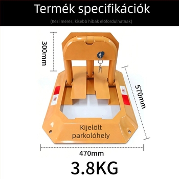 Nyolcszögletű parkolózár autóhoz, megerősített talajzár, ütközés- és nyomásálló