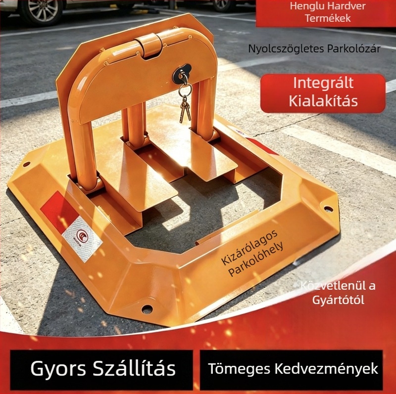 Nyolcszögletű parkolózár autóhoz, megerősített talajzár, ütközés- és nyomásálló