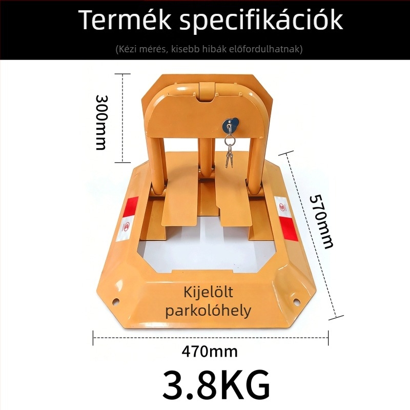 Nyolcszögletű parkolózár autóhoz, megerősített talajzár, ütközés- és nyomásálló