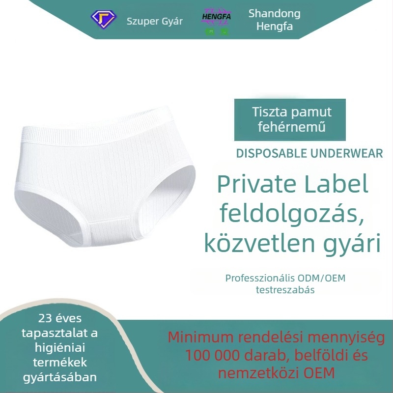 Női egyszer használatos fehérnemű szülés utánihoz, 100% pamut, steril, nem szükséges mosás, 5A antibakteriális, napi egyszer használatos rövidnadrág, OEM saját márkával