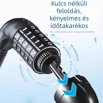 Hordozható kerékpárzár kombinációs kóddal, hegyi kerékpárokhoz és elektromos kerékpárokhoz