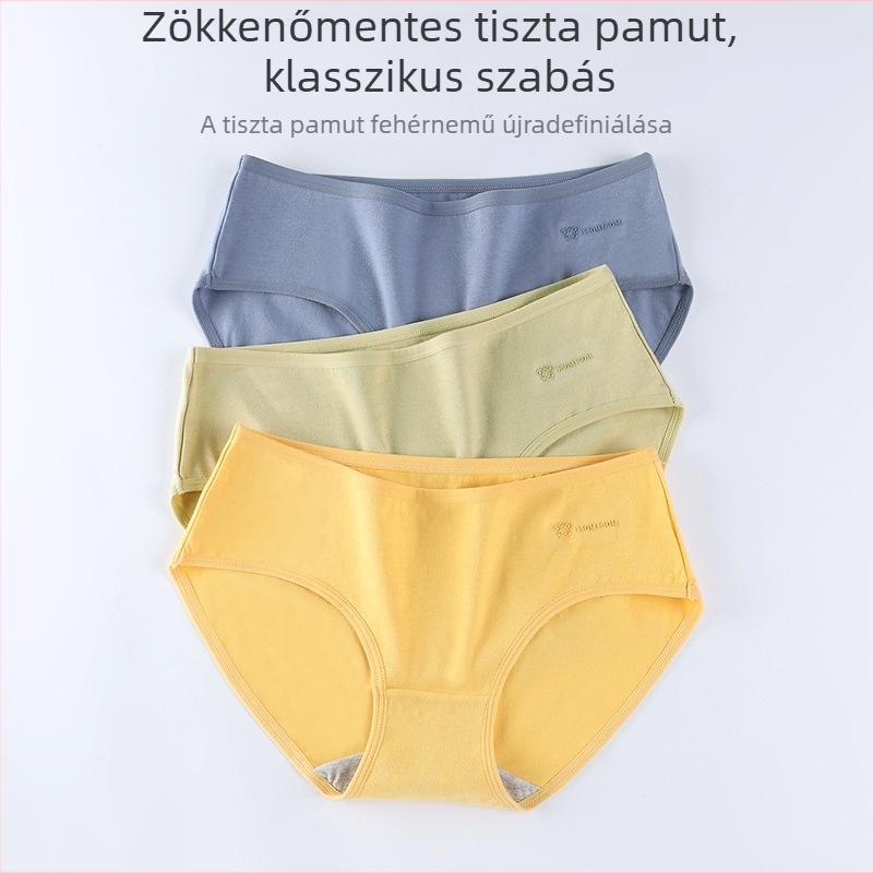 Női pamut alsónemű középmagas derekú, antibakteriális, japán stílus