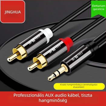 Jinghua 3,5 mm-es audiokábel kettős RCA csatlakozóval számítógéphez és mobilhoz