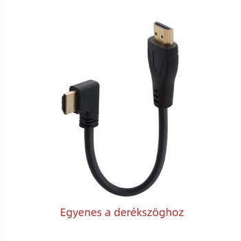 HDMI-kábel 90 fokos, 90° csatlakozó PC-hez és monitorhoz, kompakt rövid kábel
