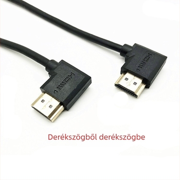 HDMI-kábel 90 fokos, 90° csatlakozó PC-hez és monitorhoz, kompakt rövid kábel