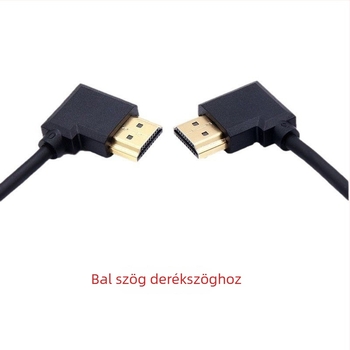 HDMI-kábel 90 fokos, 90° csatlakozó PC-hez és monitorhoz, kompakt rövid kábel