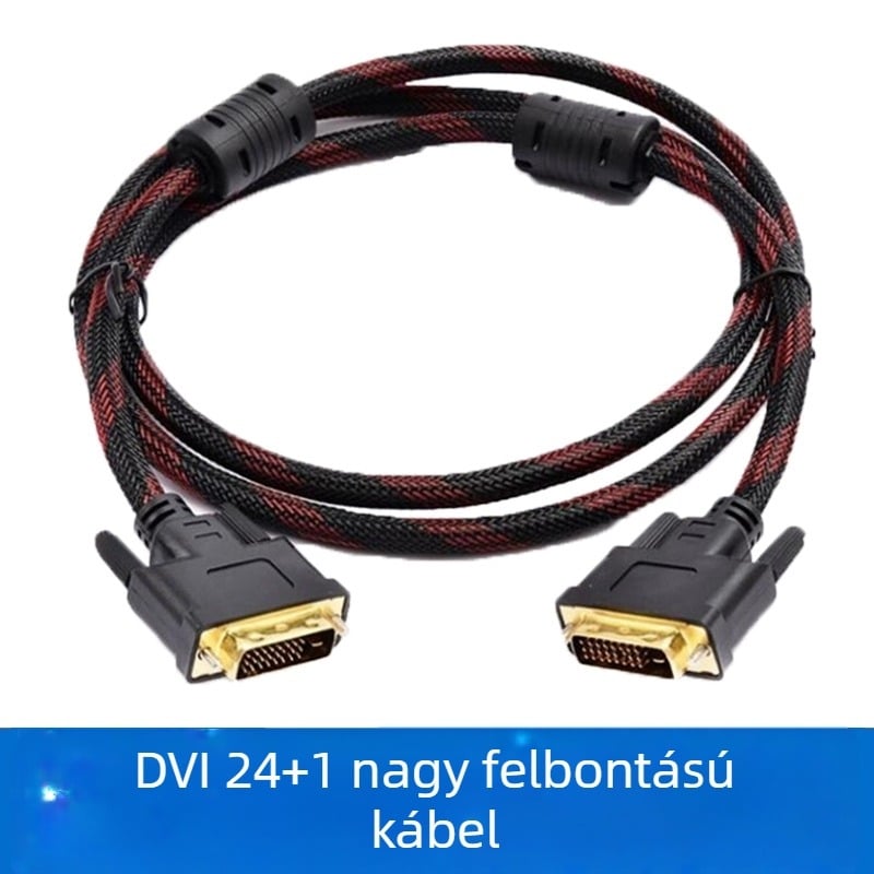 DVI-kábel 1,5 m, 24+1 tű, számítógép-monitor csatlakozó kábel, HD videójel
