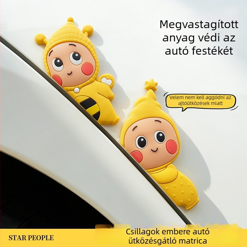Új modell – kis méh autóajtó ütésvédő matrica, karosszériát védő karcolásgátló csík, karcolás elleni matrica, csillagos belső dekoráció