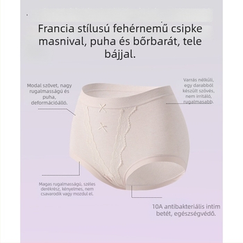 50S modál finom, varrás nélküli női alsóneműek három darabos készlet, csipkés szegéllyel, kontrasztos színek, magas elaszticitás, puha és lélegző