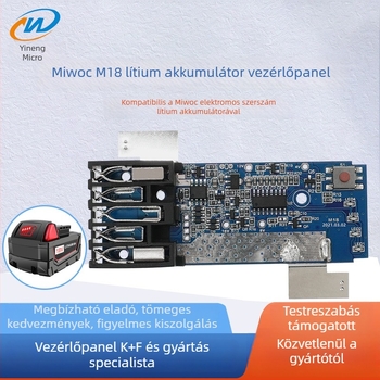 M18 lítium akkumulátor PCBA vezérlőpanel, kompatibil az eredeti és harmadik féltől származó töltőkkel.