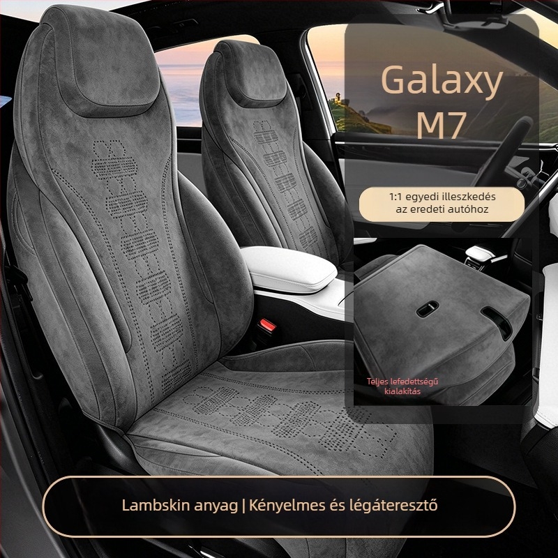 Galaxy M7 üléshuzatok velúr bőrből, 2026-os modell, négyévszakos üléskárpitozás