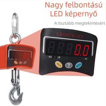Elektronikus daru-mérleg, 500 kg, hordozható akkumulátoros kampós mérleg, ipari használatra