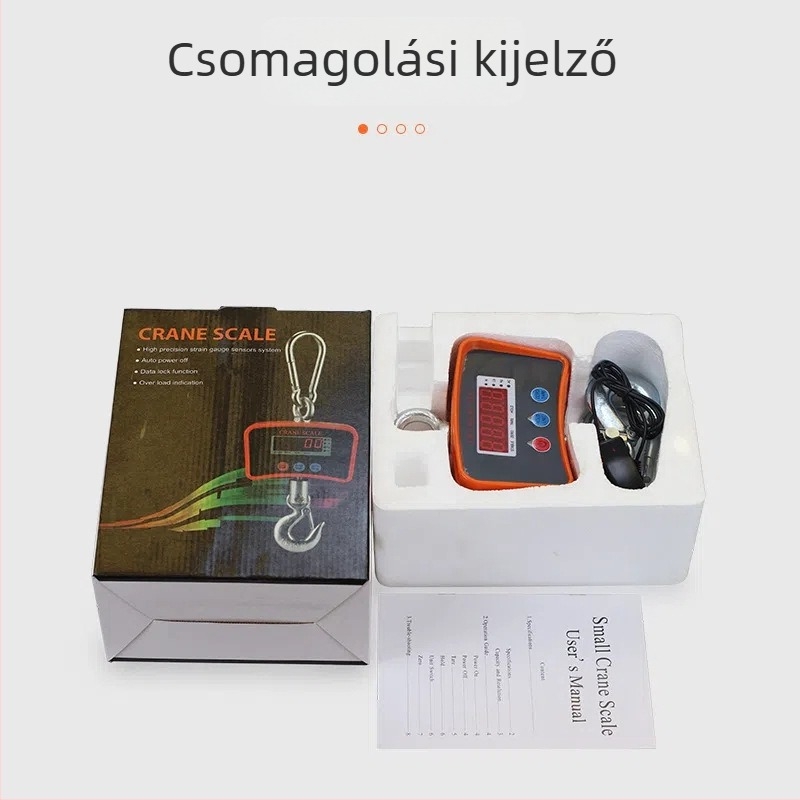 Elektronikus daru-mérleg, 500 kg, hordozható akkumulátoros kampós mérleg, ipari használatra