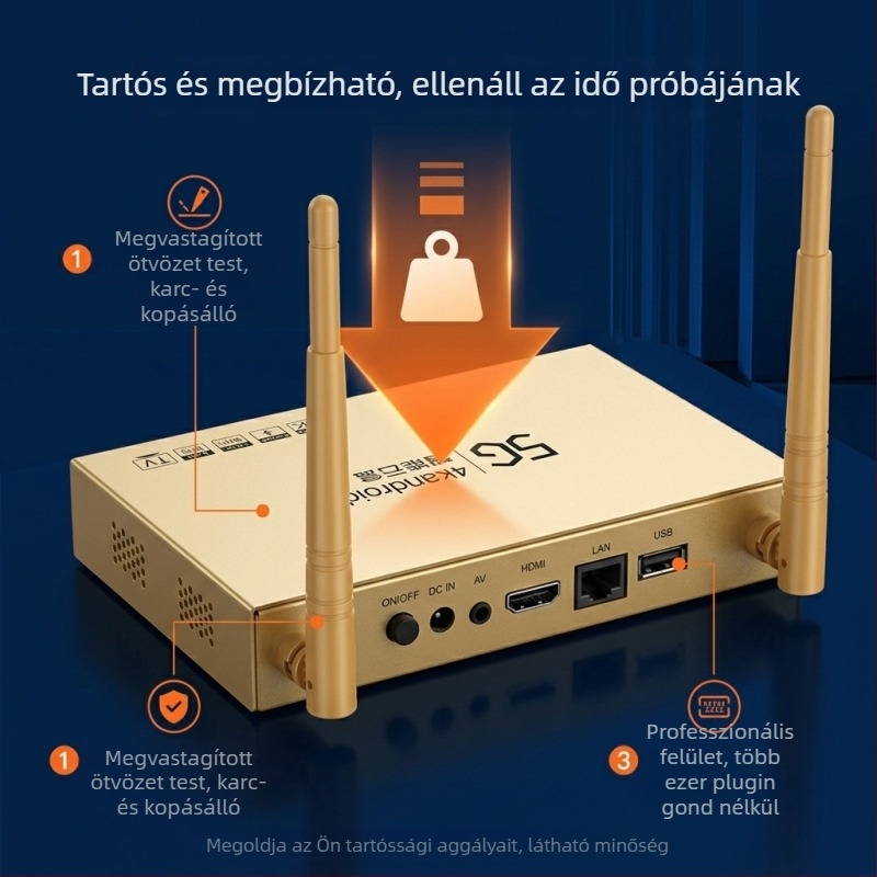2026 Új modell otthoni hálózati TV‑box 4K, Wi‑Fi és képernyő­tükrözés