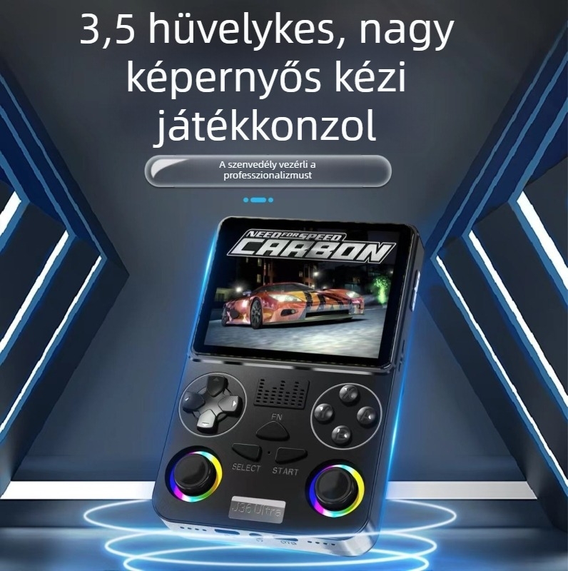 J36Ultra hordozható játékkonzol Android operációs rendszerrel, Wi‑Fi, 3,5 colos kijelző, 64GB tárhely