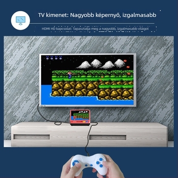 J900 joystick arcade konzol kompakt kijelzővel otthoni TV-játékkal, támogatja a két játékos mérkőzéseket, HDMI