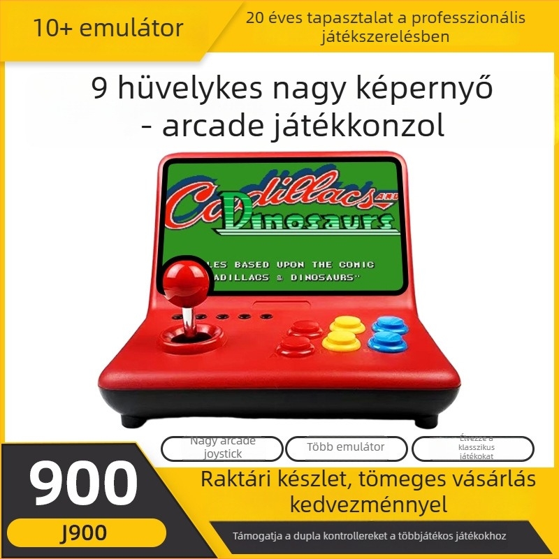 J900 joystick arcade konzol kompakt kijelzővel otthoni TV-játékkal, támogatja a két játékos mérkőzéseket, HDMI