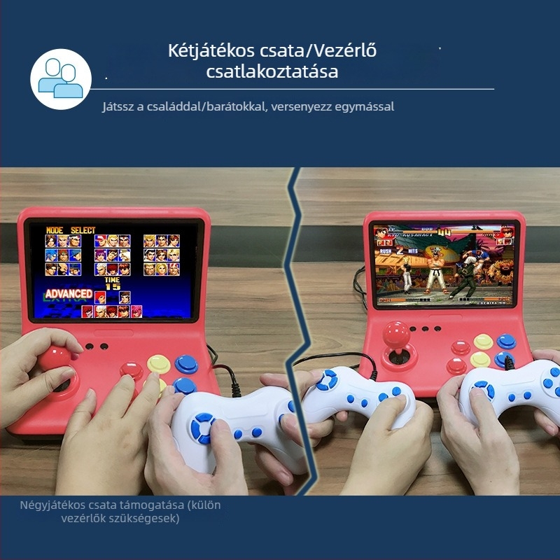 J900 joystick arcade konzol kompakt kijelzővel otthoni TV-játékkal, támogatja a két játékos mérkőzéseket, HDMI