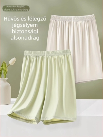 Ice Silk biztonsági nadrág nőknek, 2026 tavasz–nyár, vékony, lazított szabású, 3/4 hosszú, légáteresztő, átlátszatlanság elleni
