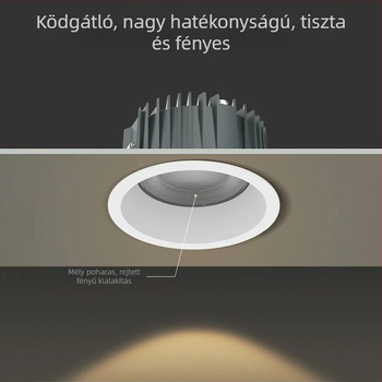 LED beépített mennyezeti downlight háztartási használatra, nem fő világítás, nappaliba és fürdőszobába alkalmas, nedvességálló és páramentes, alumínium ház, 6–10W, Ø75mm nyílás