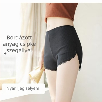 Csipke szegélyű leggings biztonsági rövidnadrággal nőknek, magas derekú, viselhető külső ruházatként, légáteresztő, Capri hossz