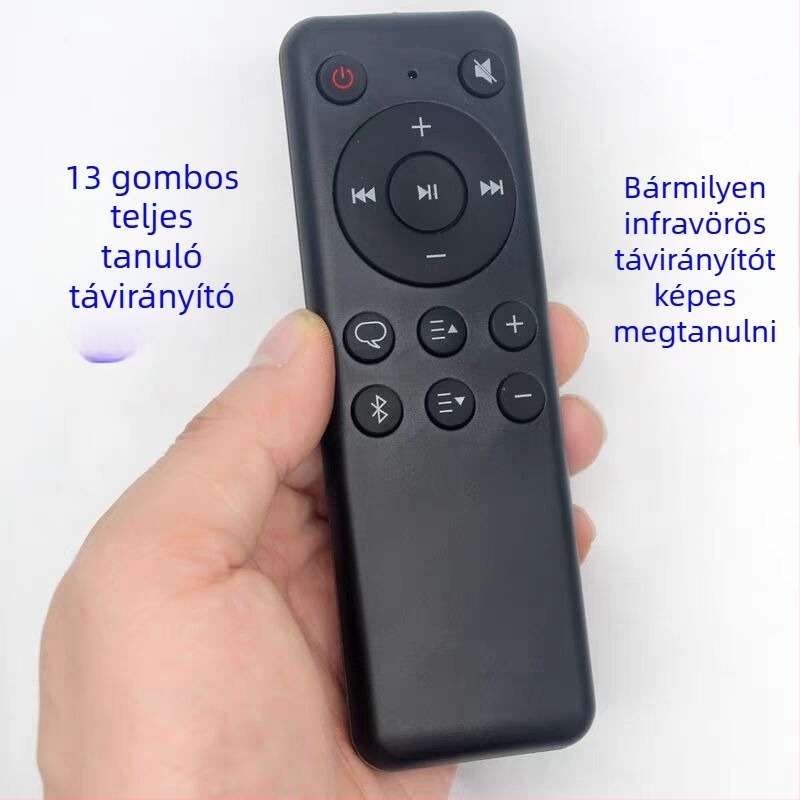 Infravörös univerzális távirányító tanulási és másolási funkcióval, kompatibilis hangrendszerekkel, set-top boxokkal, lejátszókkal, autó DVD-lejátszókkal és televíziókkal