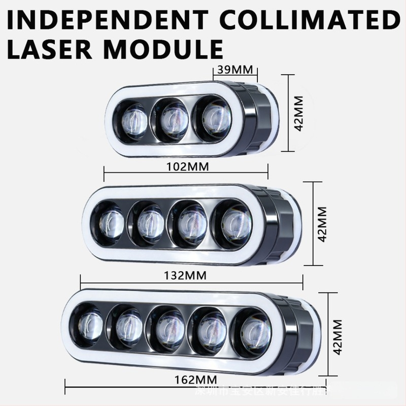 Motorkerékpár LED reflektor dupla színű lencsével, fehér/sárga és kék gyűrű