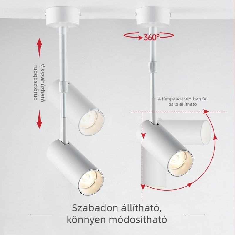 LED sínvilágítás ruházati bemutatókhoz, mennyezetre szerelhető, hosszú állítható karral