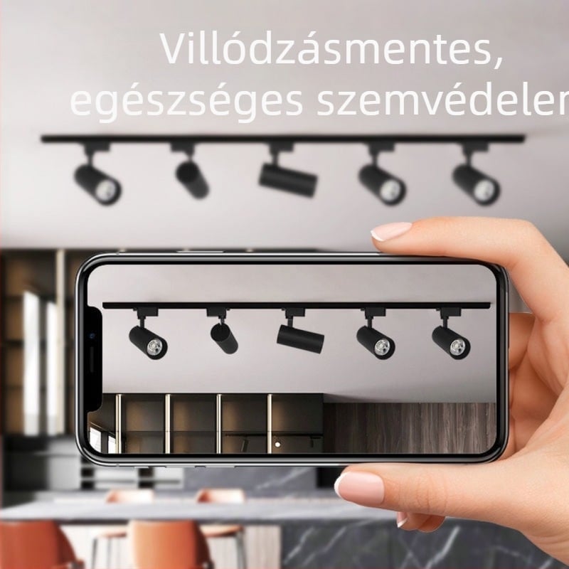 LED sínvilágító ruházati boltba, COB, dimmelhető, sínre szerelhető, anti-glare