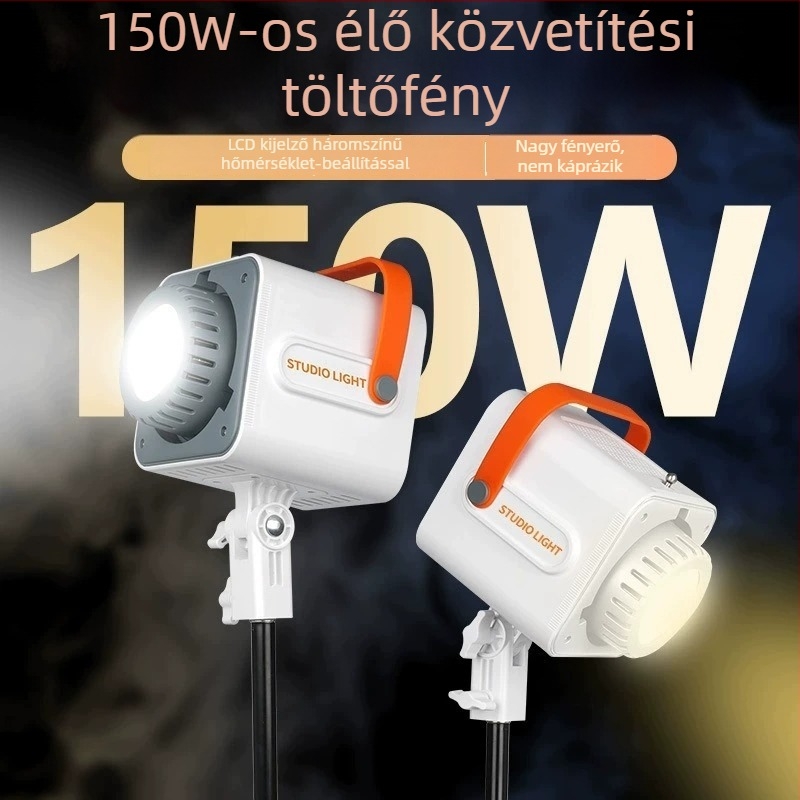 COB LED stúdió világítás szett, 150W, állítható színhőmérséklet 2500K–9900K, beltéri háttérvilágítás
