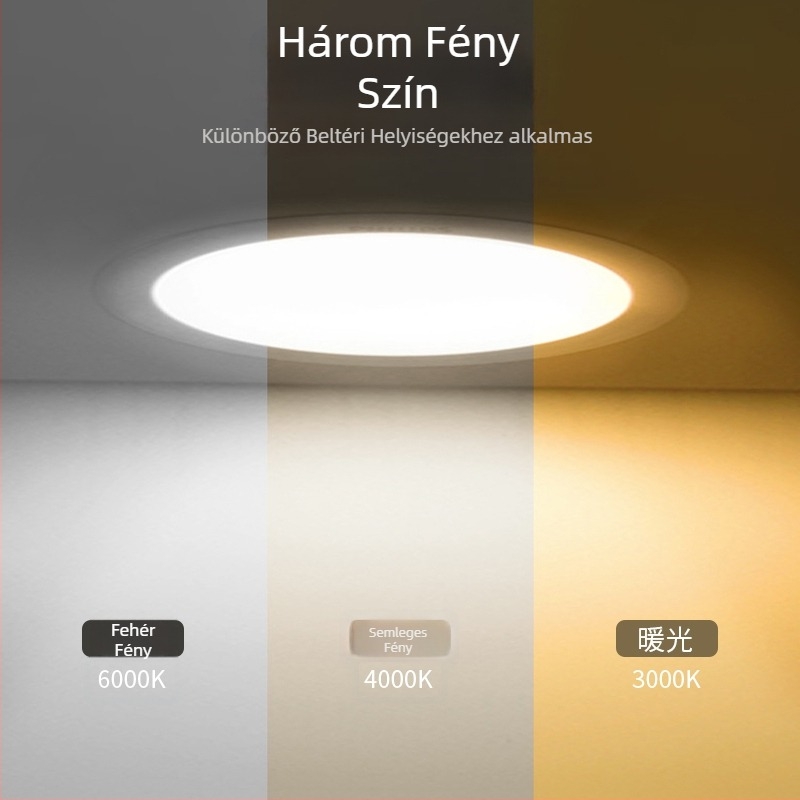 Ultra vékony LED-beépített downlight, 75 mm-es kivágás, 6 colos méret, nappali mennyezeti világítás, kereskedelmi világítás