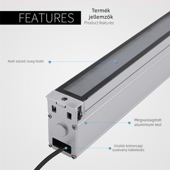 Kültéri lineáris LED padló világítás parkok és terek számára, beépített vízálló sávfény
