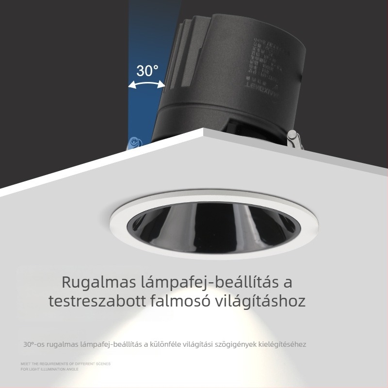 LED falmosó lámpa – beépített mennyezeti spotlámpa otthonra és szállodába, magas minőségű, antireflex, alumínium ház, COB LED