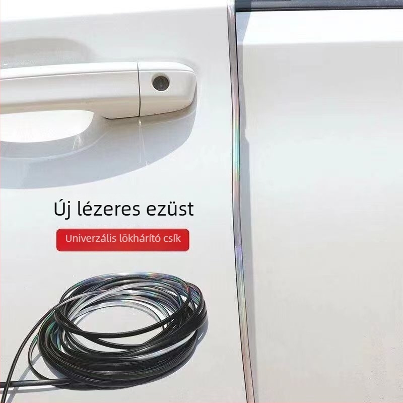 Autóajtó élvédő és lökhárítócsík, öntapadós PVC fehér dekoratív ajtóélvédő