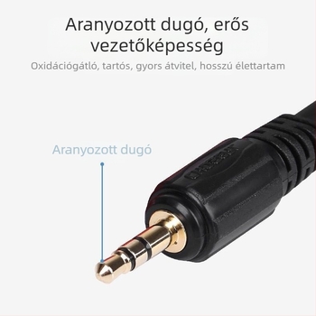 3,5 mm-es audio-kábel kettős banáncsatlakozóval — elosztó kábel számítógéphez, TV-hez és erősítő bemenethez