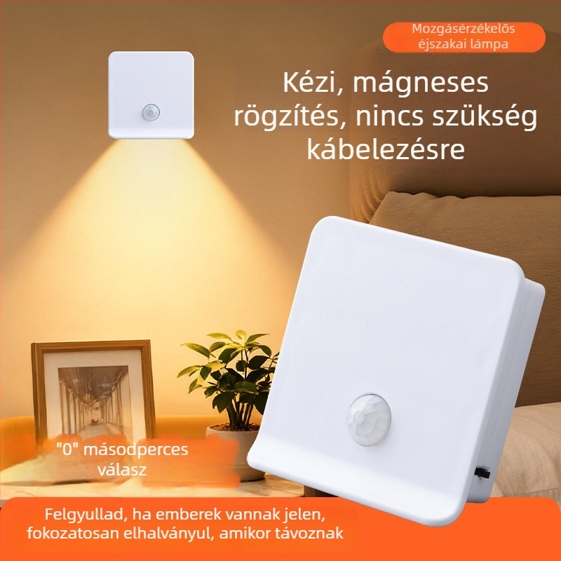 LED okos éjszakai lámpa mozgásérzékelővel, hálószoba, ruhásszekrény és folyosó, szemvédő fény