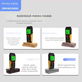 Digitális kijelzős, nagy pontosságú fa nedvességmérő, építőanyag nedvességtartalom-detektor, falak és cement nedvességmérő