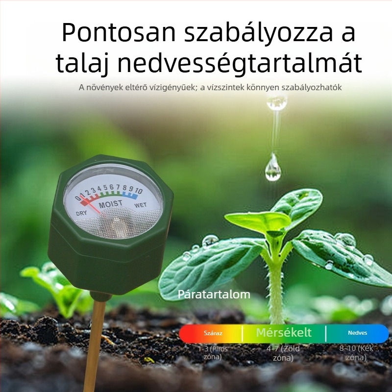 Talajnedvesség-szenzor, tápanyag-tesztelő és műtrágya nyomkövető