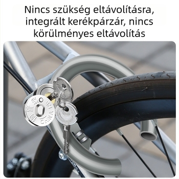 Régi stílusú hegyi kerékpárzár, lopás elleni patkó alakú zár és körkörös olló-szerű zárfej, elektromos kerékpárokhoz