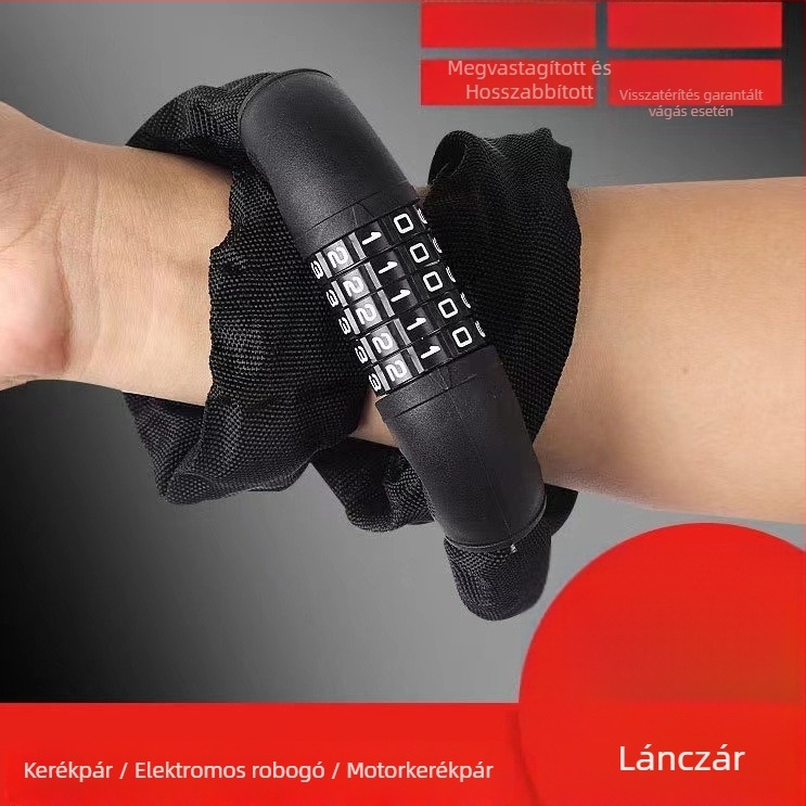 Kerékpár kombinációs lánczár – modern, minimalist, hordozható, hegyi kerékpárhoz és elektromos kerékpárhoz