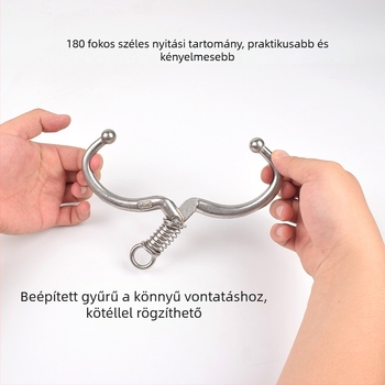 Rugós orrlyukfogó marhákhoz, rozsdamentes acélból – eszköz az orrgyűrűk lyukasztás nélküli felhelyezéséhez