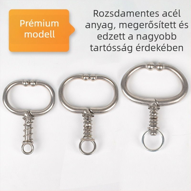 Rugós orrlyukfogó marhákhoz, rozsdamentes acélból – eszköz az orrgyűrűk lyukasztás nélküli felhelyezéséhez