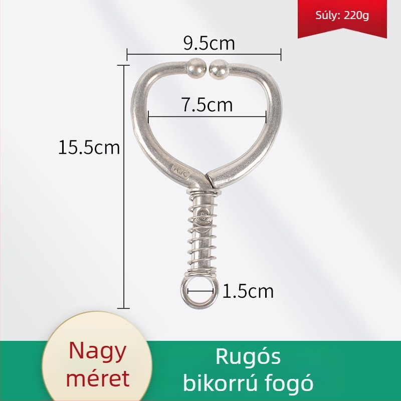 Rugós orrlyukfogó marhákhoz, rozsdamentes acélból – eszköz az orrgyűrűk lyukasztás nélküli felhelyezéséhez
