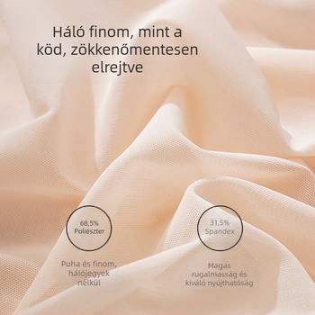 Magas derekú formázó női alsónemű, plusz méretű, hálós anyagból, Mulberry-selyem a szeméremrésznél, félig átlátszó csipkével