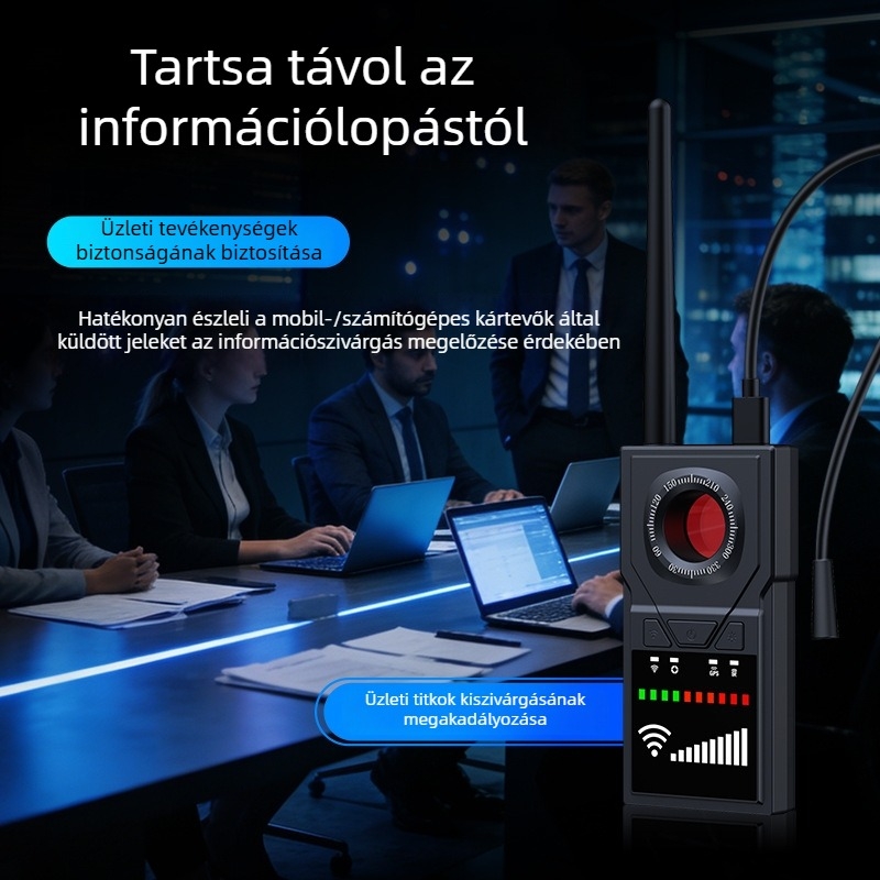 F18 Vezeték nélküli jel detektor GPS anti-pozicionálással, szkennelés a hotelkamerák felderítésére és a lehallgatás megelőzésére