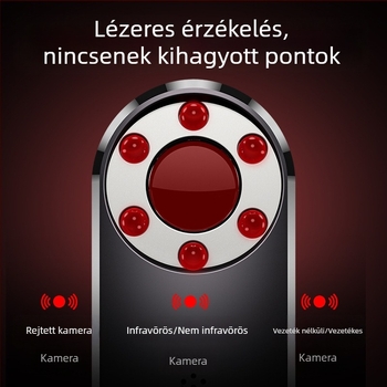 Vezeték nélküli kameradetektor infravörös érzékeléssel, hordozható skener a rejtett kamerák felderítésére