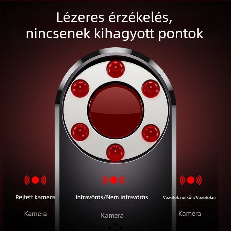 Vezeték nélküli kameradetektor infravörös érzékeléssel, hordozható skener a rejtett kamerák felderítésére