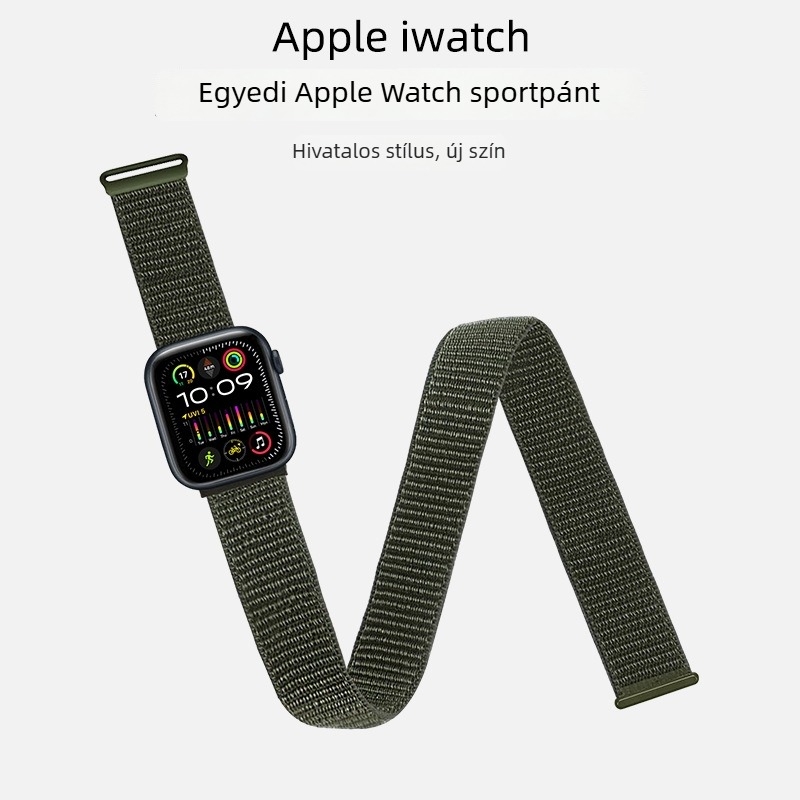 Nylon Velcro sportszíj Apple Watchhoz — magas rugalmasságú kültéri futáshoz